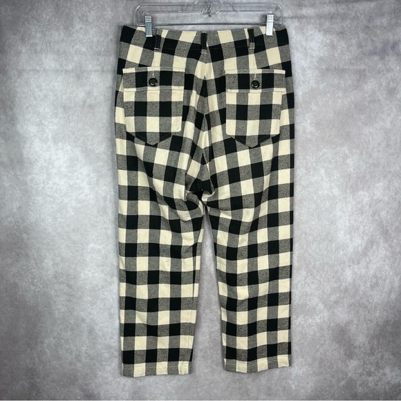 The Great. The Ranger Brushed Cropped Pants In Cocoa Buffalo Plaid Check Size 26 - Picture 7 of 8